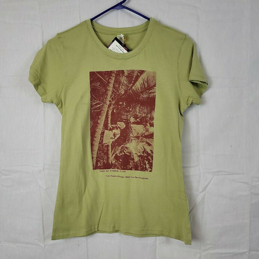 Econscious Womens Green‎ Organic Cotton Pullover Graphic T Shirt Size Small